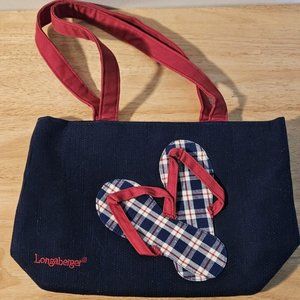 Collectible Longaberger Small Purse Tote Bag FLIP FLOP Beach Theme